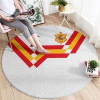 Custom Spain National Football Round Carpet Geometric Flag Stripe Pattern Retro Graphic Concept