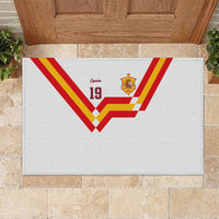 Custom Spain National Football Rubber Doormat Geometric Flag Stripe Pattern Retro Graphic Concept