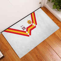 Custom Spain National Football Rubber Doormat Geometric Flag Stripe Pattern Retro Graphic Concept