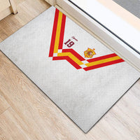 Custom Spain National Football Rubber Doormat Geometric Flag Stripe Pattern Retro Graphic Concept
