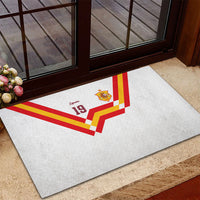 Custom Spain National Football Rubber Doormat Geometric Flag Stripe Pattern Retro Graphic Concept