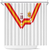 Custom Spain National Football Shower Curtain Geometric Flag Stripe Pattern Retro Graphic Concept
