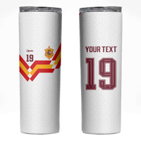 Custom Spain National Football Skinny Tumbler Geometric Flag Stripe Pattern Retro Graphic Concept