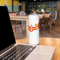 Custom Spain National Football Skinny Tumbler Geometric Flag Stripe Pattern Retro Graphic Concept