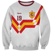 Custom Spain National Football Sweatshirt Geometric Flag Stripe Pattern Retro Graphic Concept