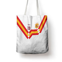 Custom Spain National Football Tote Bag Geometric Flag Stripe Pattern Retro Graphic Concept