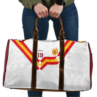 Custom Spain National Football Travel Bag Geometric Flag Stripe Pattern Retro Graphic Concept