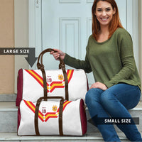 Custom Spain National Football Travel Bag Geometric Flag Stripe Pattern Retro Graphic Concept