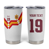 Custom Spain National Football Tumbler Cup Geometric Flag Stripe Pattern Retro Graphic Concept