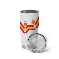 Custom Spain National Football Tumbler Cup Geometric Flag Stripe Pattern Retro Graphic Concept