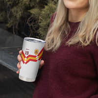Custom Spain National Football Tumbler Cup Geometric Flag Stripe Pattern Retro Graphic Concept