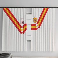 Custom Spain National Football Window Curtain Geometric Flag Stripe Pattern Retro Graphic Concept
