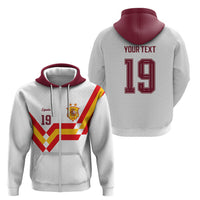 Custom Spain National Football Zip Hoodie Geometric Flag Stripe Pattern Retro Graphic Concept