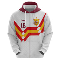 Custom Spain National Football Zip Hoodie Geometric Flag Stripe Pattern Retro Graphic Concept