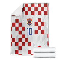 Custom Croatia National Football Blanket Red Checkerboard Glagolitic Script Geometric Pattern Art