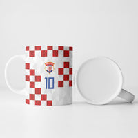 Custom Croatia National Football Ceramic Mug Red Checkerboard Glagolitic Script Geometric Pattern Art