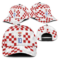 Custom Croatia National Football Classic Cap Red Checkerboard Glagolitic Script Geometric Pattern Art