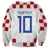 Custom Croatia National Football Sweatshirt Red Checkerboard Glagolitic Script Geometric Pattern Art
