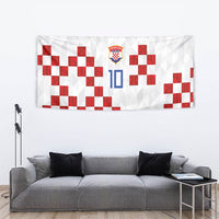 Custom Croatia National Football Tapestry Red Checkerboard Glagolitic Script Geometric Pattern Art