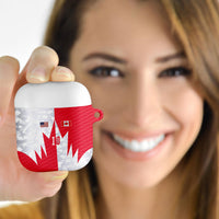 Custom USA and Canada National Football AirPods Case Maple Leaf Geometric and American Stripes