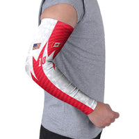 Custom USA and Canada National Football Arm Sleeves Maple Leaf Geometric and American Stripes