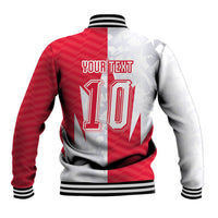 Custom USA and Canada National Football Baseball Jacket Maple Leaf Geometric and American Stripes