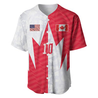Custom USA and Canada National Football Baseball Jersey Maple Leaf Geometric and American Stripes