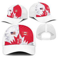 Custom USA and Canada National Football Baseball Net Cap Maple Leaf Geometric and American Stripes