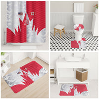 Custom USA and Canada National Football Bathroom Set Maple Leaf Geometric and American Stripes