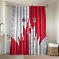 Custom USA and Canada National Football Bathroom Set Maple Leaf Geometric and American Stripes