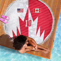 Custom USA and Canada National Football Beach Blanket Maple Leaf Geometric and American Stripes