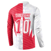 Custom USA and Canada National Football Button Sweatshirt Maple Leaf Geometric and American Stripes