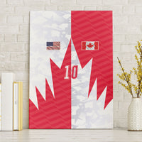 Custom USA and Canada National Football Canvas Wall Art Maple Leaf Geometric and American Stripes