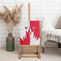 Custom USA and Canada National Football Canvas Wall Art Maple Leaf Geometric and American Stripes