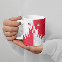 Custom USA and Canada National Football Ceramic Mug Maple Leaf Geometric and American Stripes