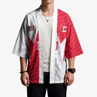 Custom USA and Canada National Football Kimono Maple Leaf Geometric and American Stripes