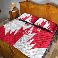 Custom USA and Canada National Football Quilt Bed Set Maple Leaf Geometric and American Stripes