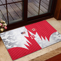 Custom USA and Canada National Football Rubber Doormat Maple Leaf Geometric and American Stripes