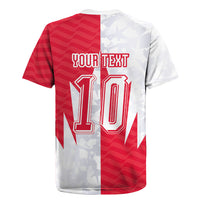 Custom USA and Canada National Football Rugby Jersey Maple Leaf Geometric and American Stripes