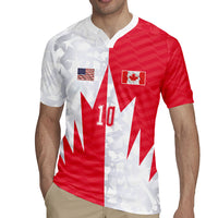 Custom USA and Canada National Football Rugby Jersey Maple Leaf Geometric and American Stripes