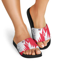 Custom USA and Canada National Football Slide Sandals Maple Leaf Geometric and American Stripes