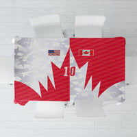 Custom USA and Canada National Football Tablecloth Maple Leaf Geometric and American Stripes