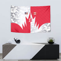 Custom USA and Canada National Football Tapestry Maple Leaf Geometric and American Stripes