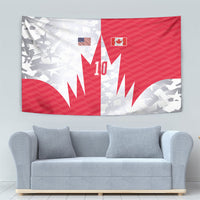 Custom USA and Canada National Football Tapestry Maple Leaf Geometric and American Stripes