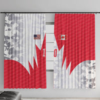 Custom USA and Canada National Football Window Curtain Maple Leaf Geometric and American Stripes