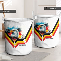 Germany National Football Laundry Basket Deutschland Eagle Watercolor Splash Geometric Flag Stripe Pattern Art