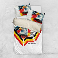 Germany National Football Bedding Set Deutschland Eagle Watercolor Splash Geometric Flag Stripe Pattern Art