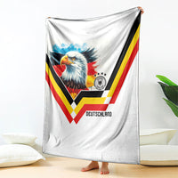 Germany National Football Blanket Deutschland Eagle Watercolor Splash Geometric Flag Stripe Pattern Art