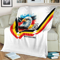 Germany National Football Blanket Deutschland Eagle Watercolor Splash Geometric Flag Stripe Pattern Art