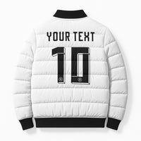 Custom Germany National Football Bomber Puffer Jacket Deutschland Eagle Watercolor Splash Geometric Flag Stripe Pattern Art